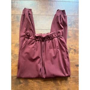 Lululemon Women's Stretch High-Rise Joggers Maroon Merlot Burgundy Drawstring 4